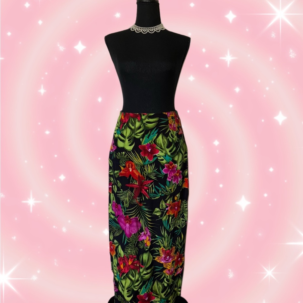 Vintage Clio Hawaiian Maxi Skirt Size 10